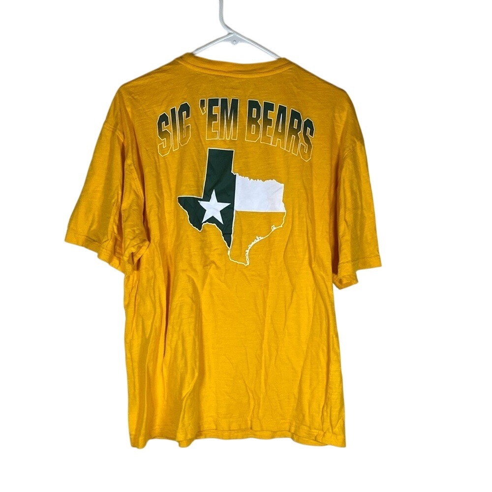 Colosseum Yellow Baylor BU Texas Graphic Tee double sided size large unisex